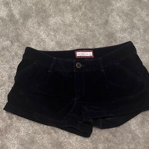 Abercrombie & Fitch Black Velvet High Waist Shorts